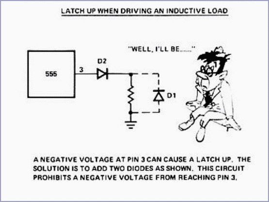 555 Pin 3 Inductive Latch up