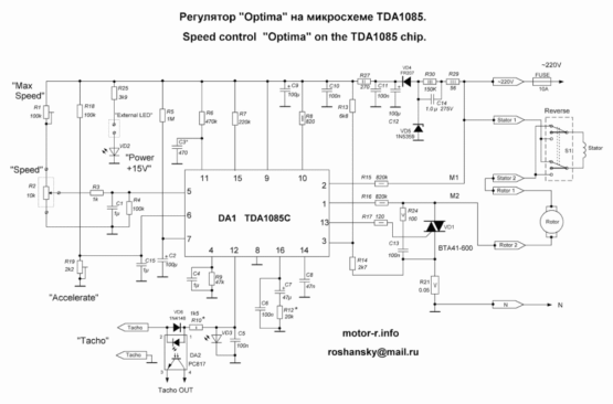 Speed control with TDA1085 - PCBWay